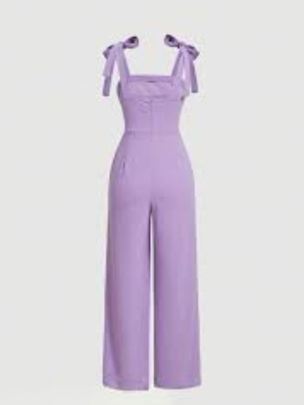 SHEIN Lavender Tie-Shoulder Wide-Leg Jumpsuit